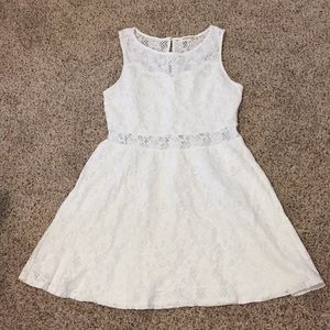 Monteau White Lace Dress